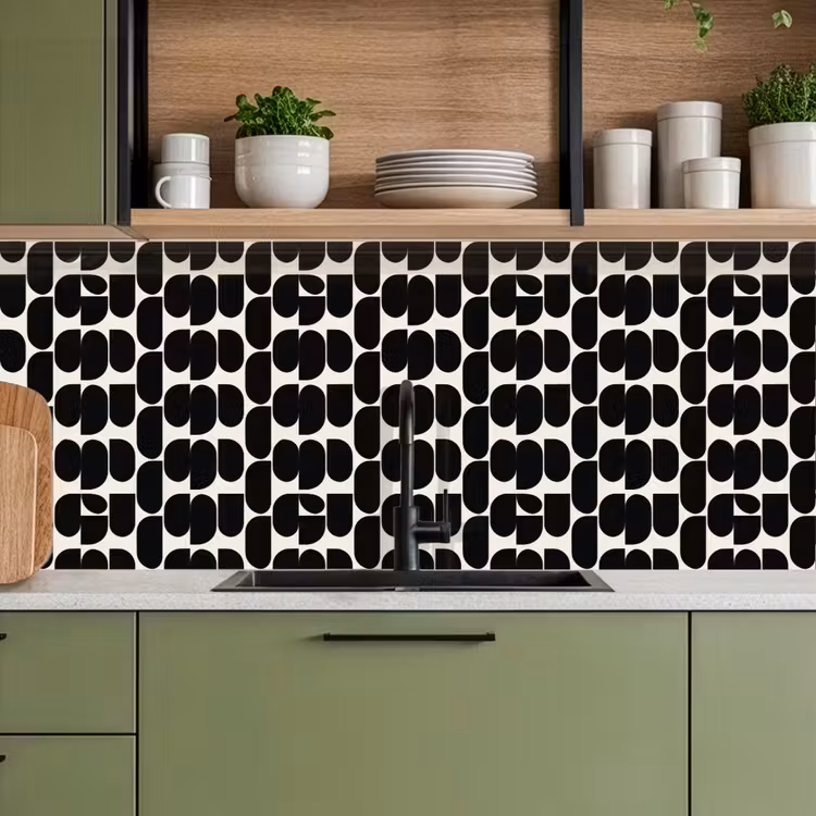 Keuken achterwand - Modern - Patroon - Zwart — 8