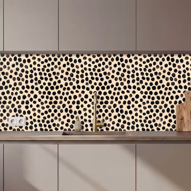 Keuken achterwand - Stippen - Patroon - Zwart — 1