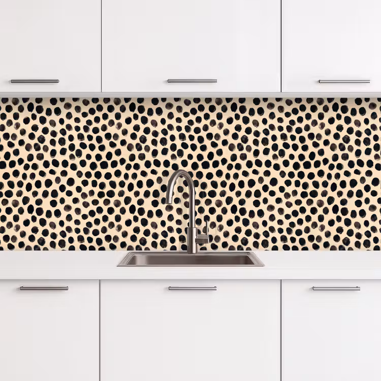 Keuken achterwand - Stippen - Patroon - Zwart — 4