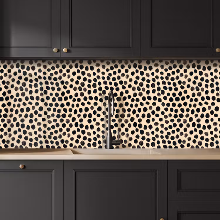 Keuken achterwand - Stippen - Patroon - Zwart — 6
