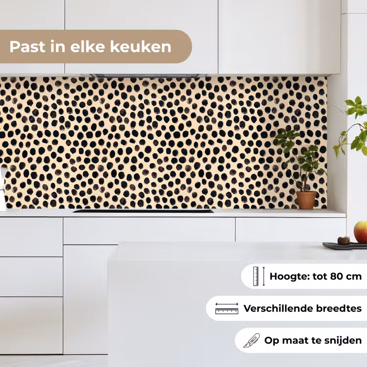 Keuken achterwand - Stippen - Patroon - Zwart — 7