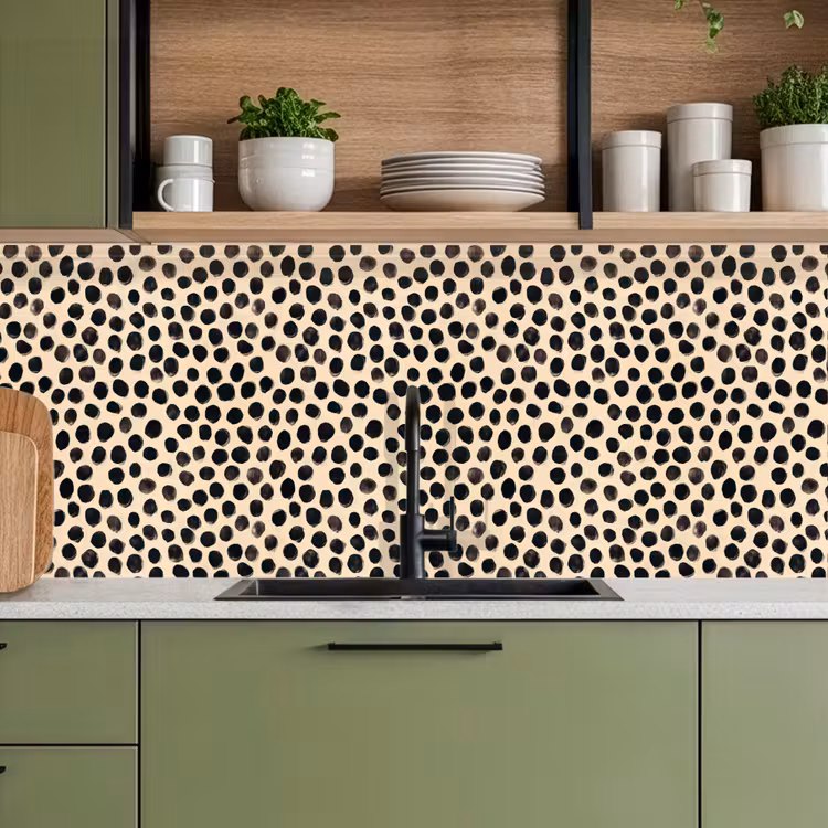 Keuken achterwand - Stippen - Patroon - Zwart — 8