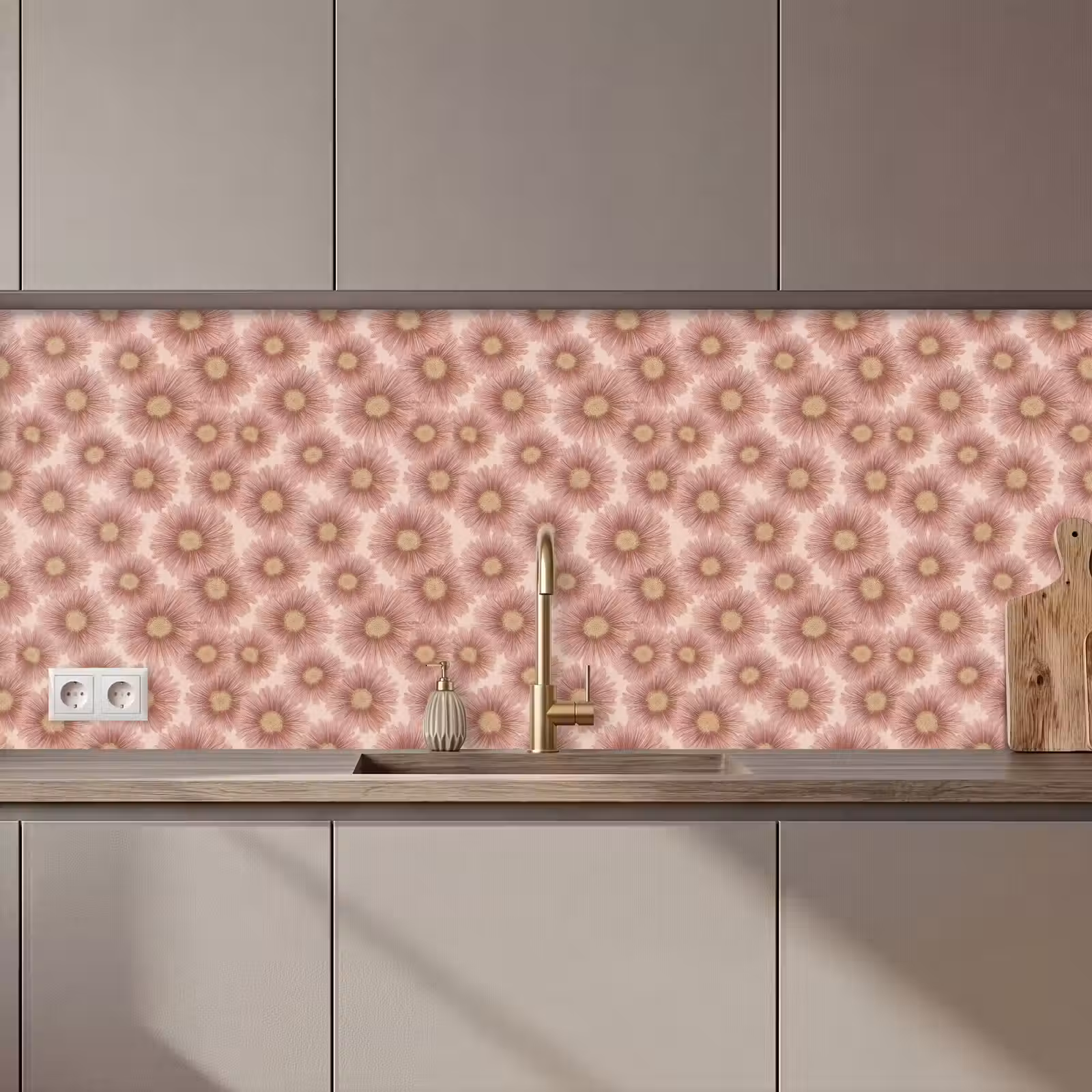 Keuken achterwand - Gerbera - Bloemen - Roze — 1