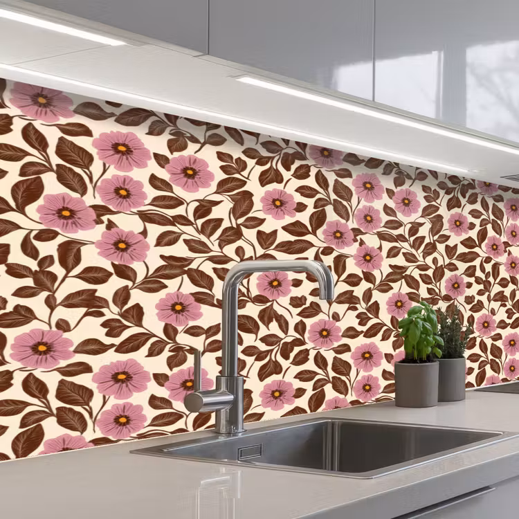 Keuken achterwand - Bloemen - Bladeren - Kleurrijk — 2