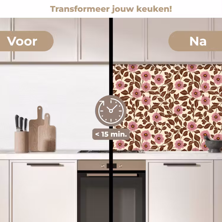 Keuken achterwand - Bloemen - Bladeren - Kleurrijk — 3