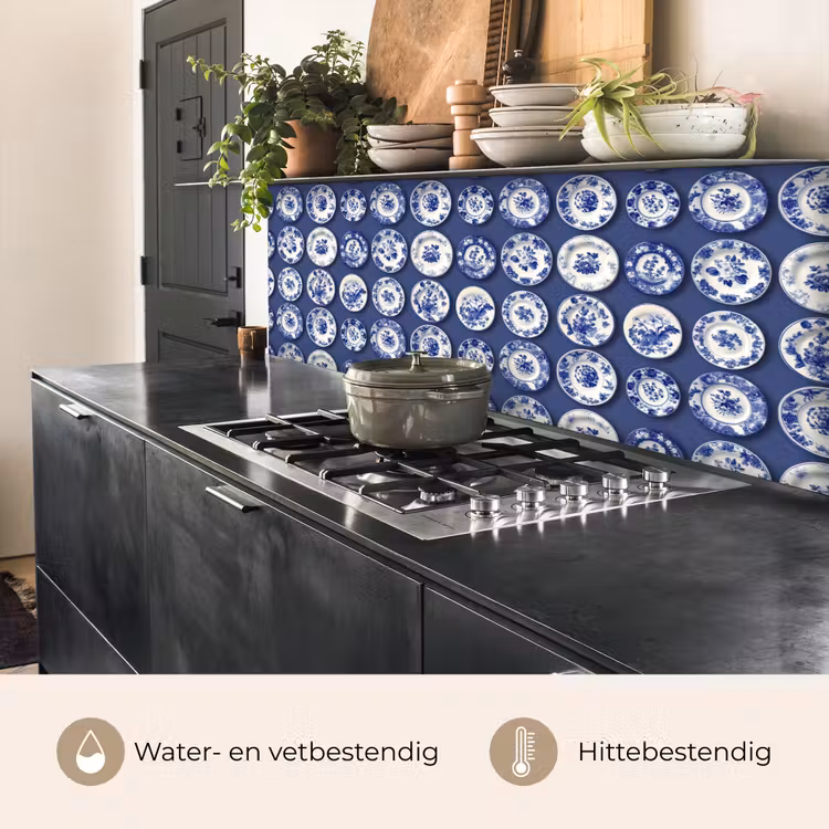 Keuken achterwand - Borden - Floraal - Blauw — 5