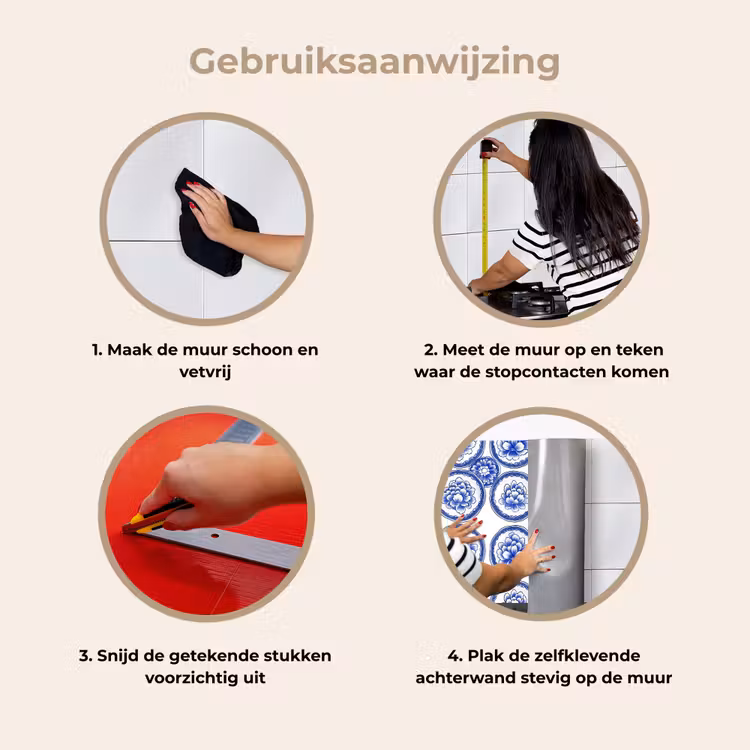 Keuken achterwand - Cirkels - Bloemen - Blauw — 9