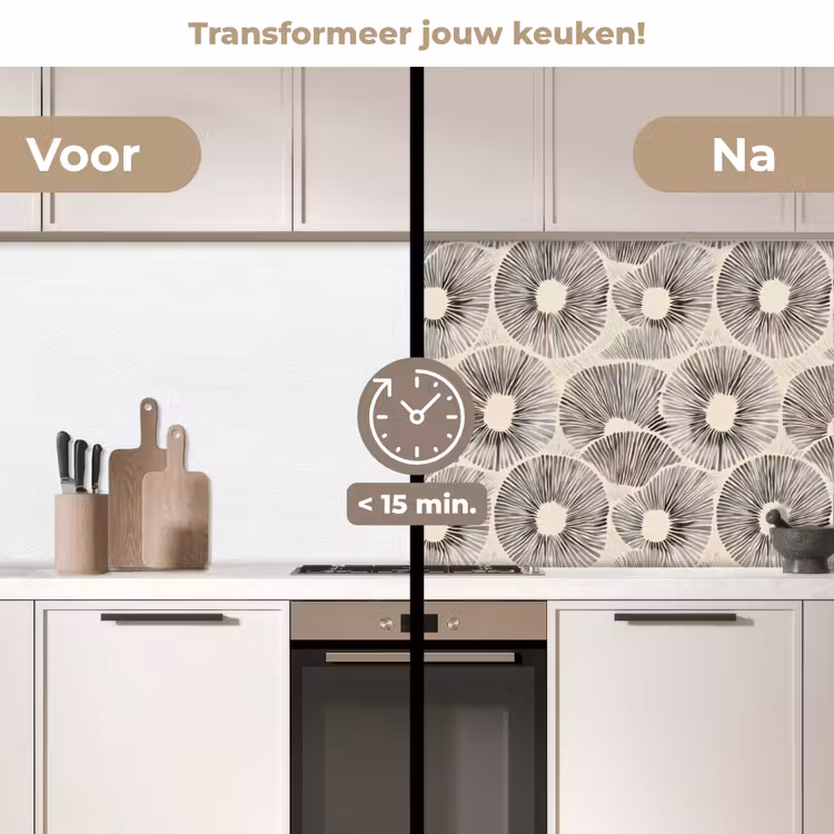 Keuken achterwand - Cirkels - Patroon - Zwart — 3
