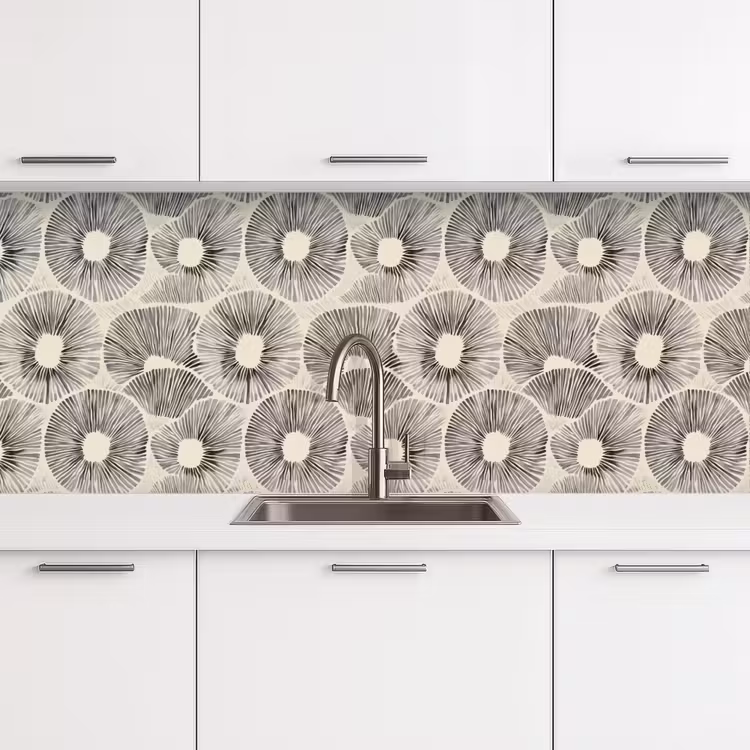 Keuken achterwand - Cirkels - Patroon - Zwart — 4