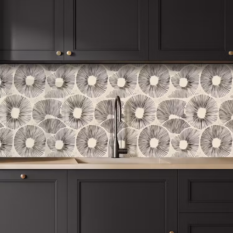 Keuken achterwand - Cirkels - Patroon - Zwart — 6