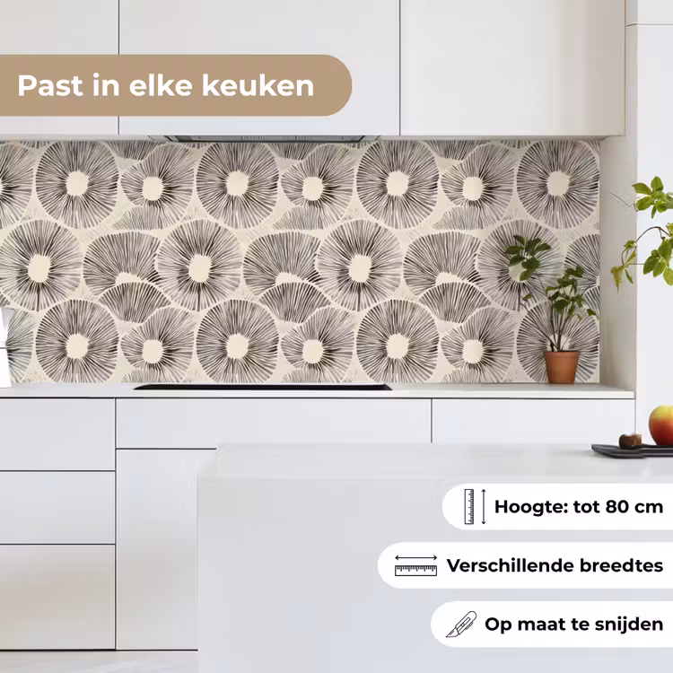 Keuken achterwand - Cirkels - Patroon - Zwart — 7