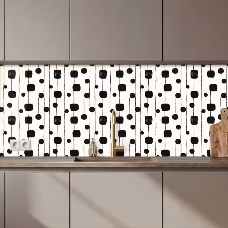 Keuken achterwand - Grafisch - Modern - Zwart — 1