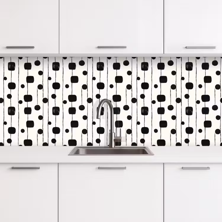 Keuken achterwand - Grafisch - Modern - Zwart — 4