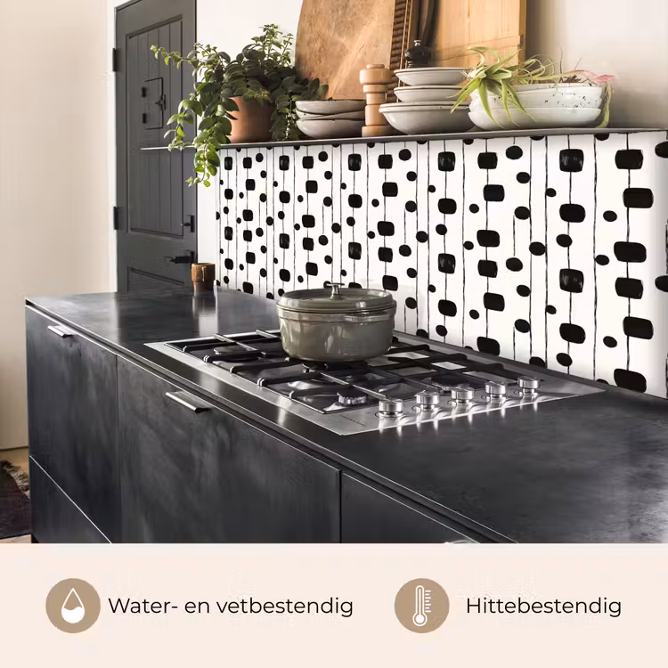 Keuken achterwand - Grafisch - Modern - Zwart — 5