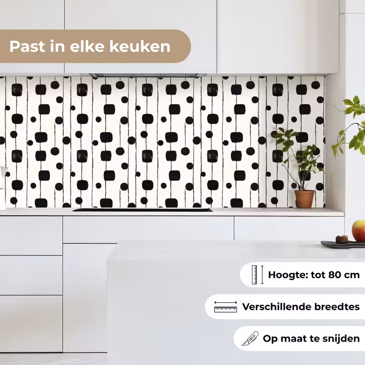 Keuken achterwand - Grafisch - Modern - Zwart — 7