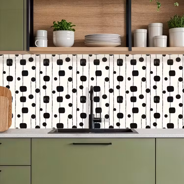 Keuken achterwand - Grafisch - Modern - Zwart — 8