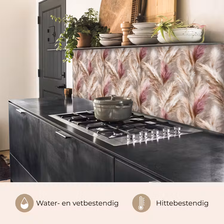 Keuken achterwand - Pampasgras - Pluizig - Kleurrijk — 5