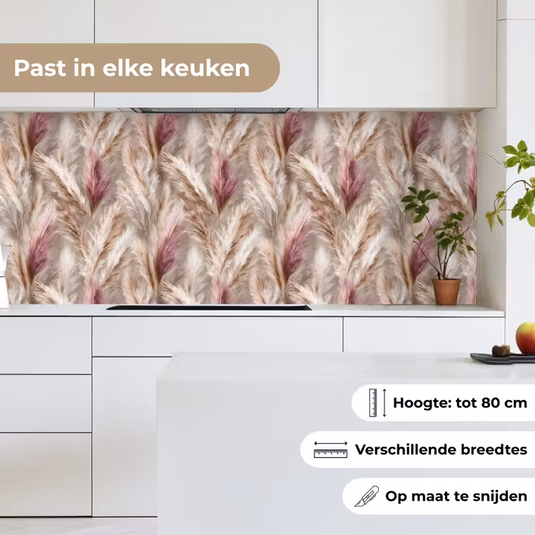 Keuken achterwand - Pampasgras - Pluizig - Kleurrijk — 7