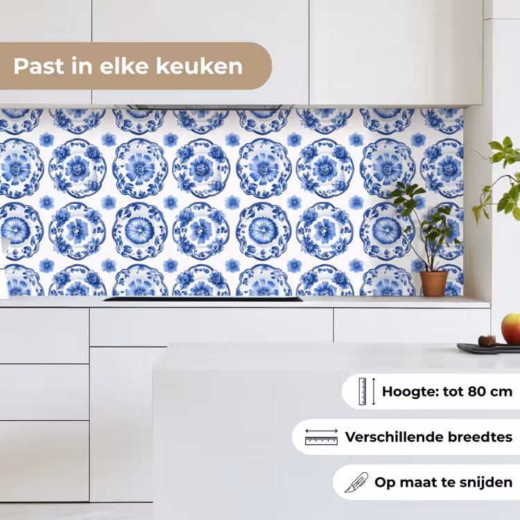 Keuken achterwand - Sierborden - Bloemen - Blauw — 7