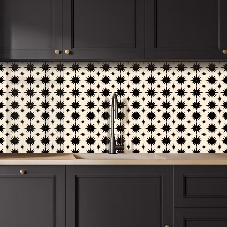 Keuken achterwand - Stervormen - Geometrisch - Zwart — 6