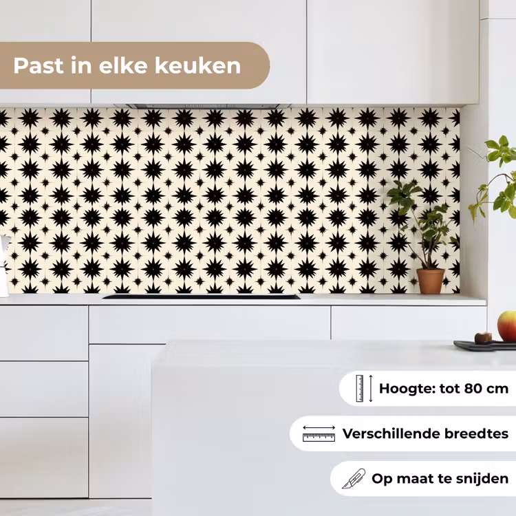 Keuken achterwand - Stervormen - Geometrisch - Zwart — 7