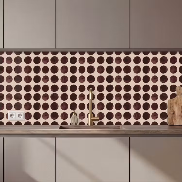 Keuken achterwand - Stippen - Patroon - Bruin — 1