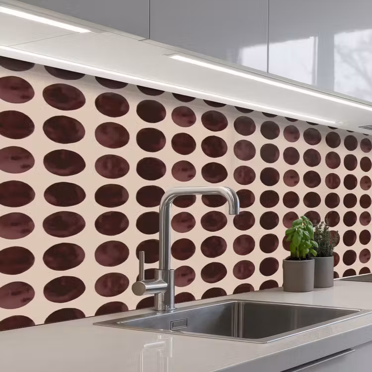 Keuken achterwand - Stippen - Patroon - Bruin — 2