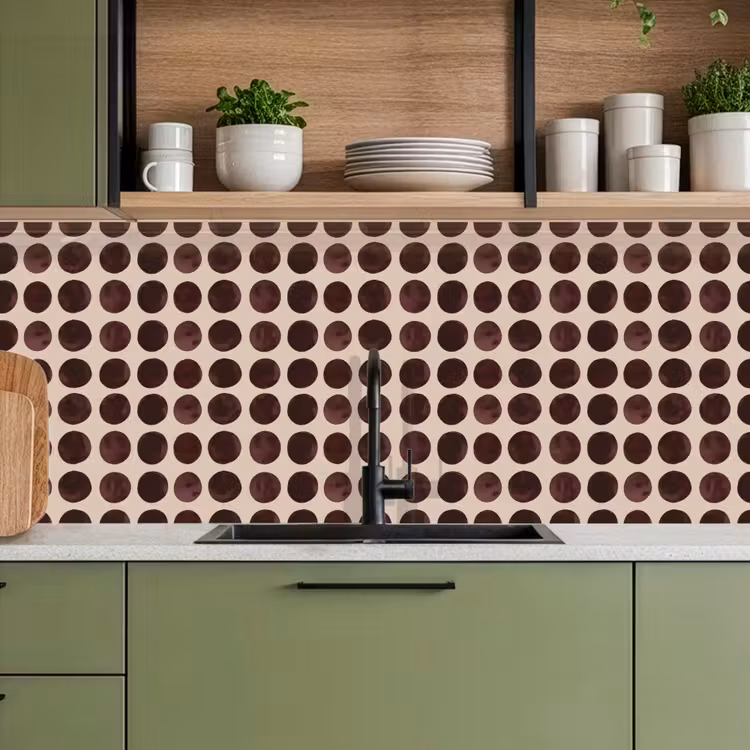 Keuken achterwand - Stippen - Patroon - Bruin — 8