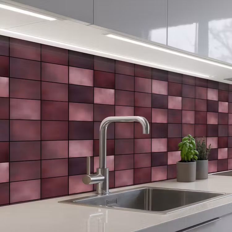Keuken achterwand - Vierkant - Tegel - Patroon - Paars — 2
