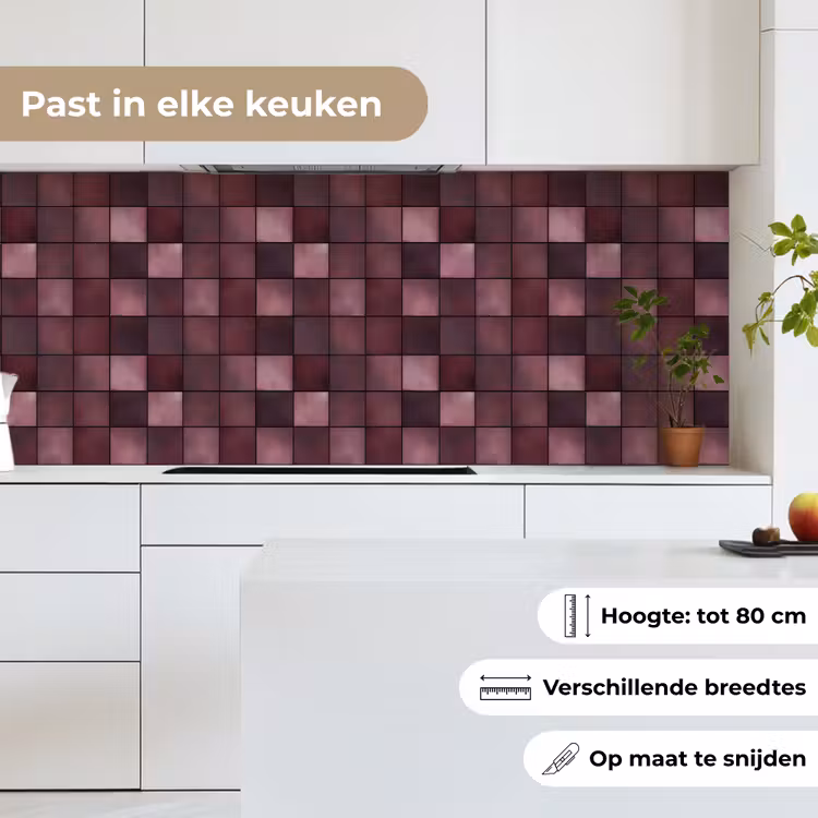 Keuken achterwand - Vierkant - Tegel - Patroon - Paars — 7
