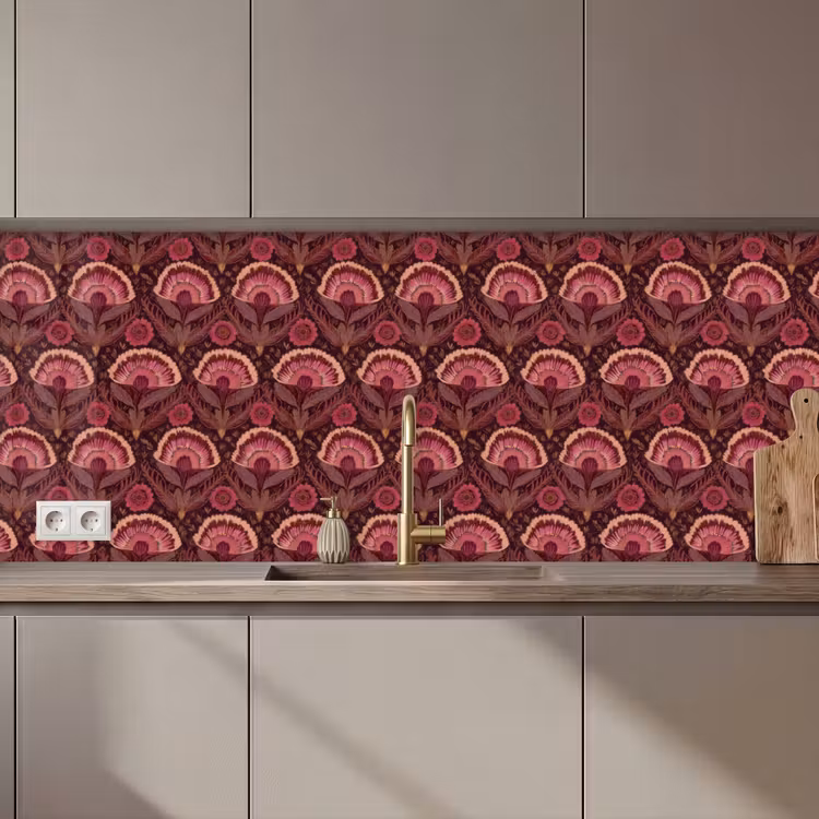 Keuken achterwand - Antiek - Bloemen - Kleurrijk — 1