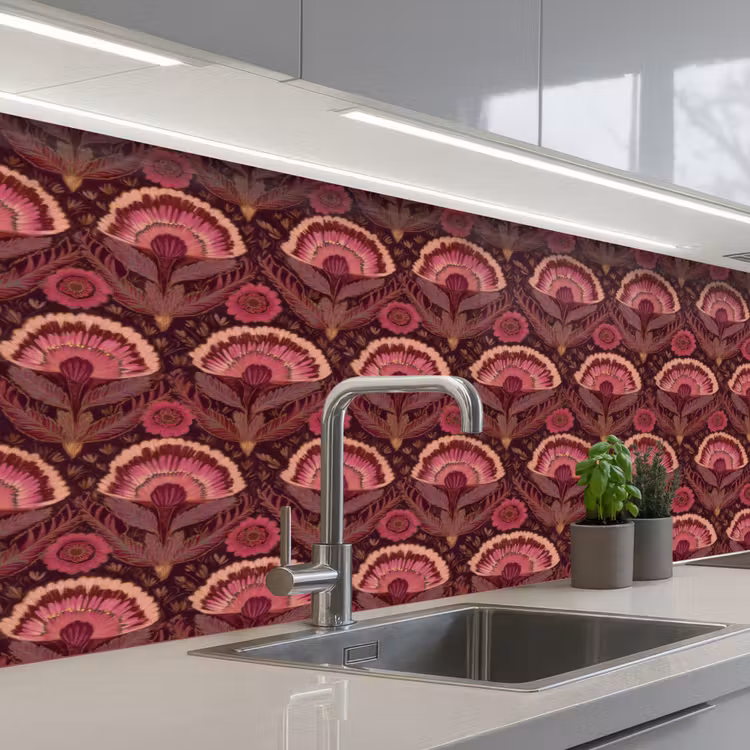 Keuken achterwand - Antiek - Bloemen - Kleurrijk — 2