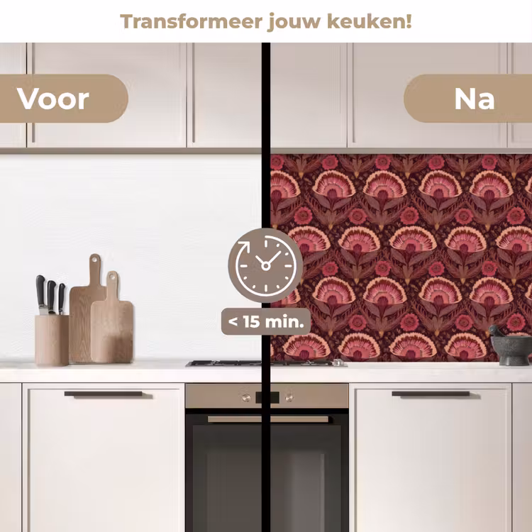 Keuken achterwand - Antiek - Bloemen - Kleurrijk — 3