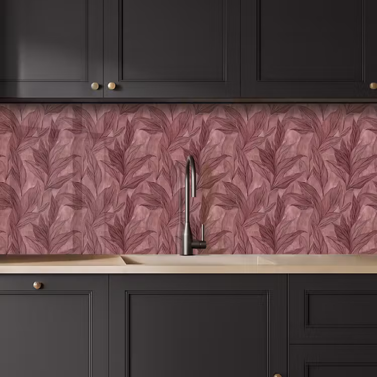 Keuken achterwand - Bladeren - Patroon - Paars — 6