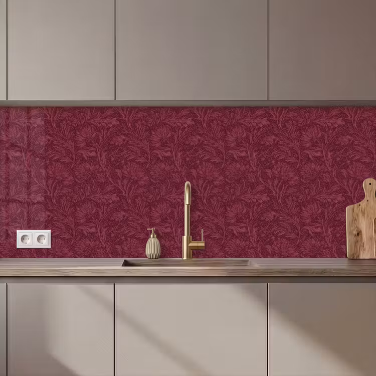 Keuken achterwand - Bladeren - Patroon - Paars — 1