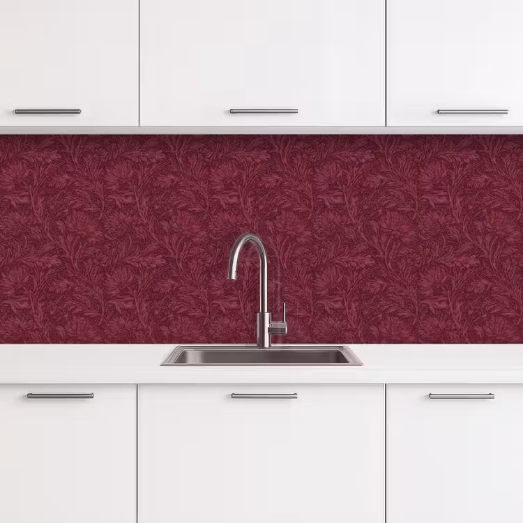 Keuken achterwand - Bladeren - Patroon - Paars — 4