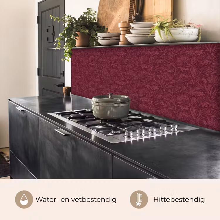 Keuken achterwand - Bladeren - Patroon - Paars — 5