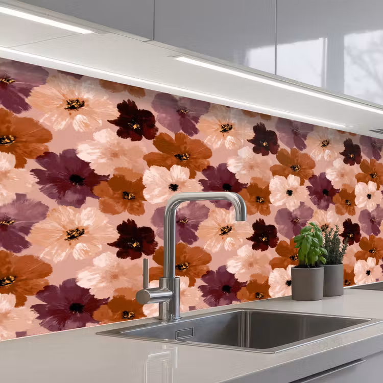 Keuken achterwand - Bloemen - Abstract - Aardetinten — 2