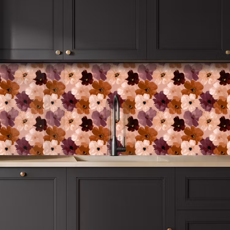 Keuken achterwand - Bloemen - Abstract - Aardetinten — 6