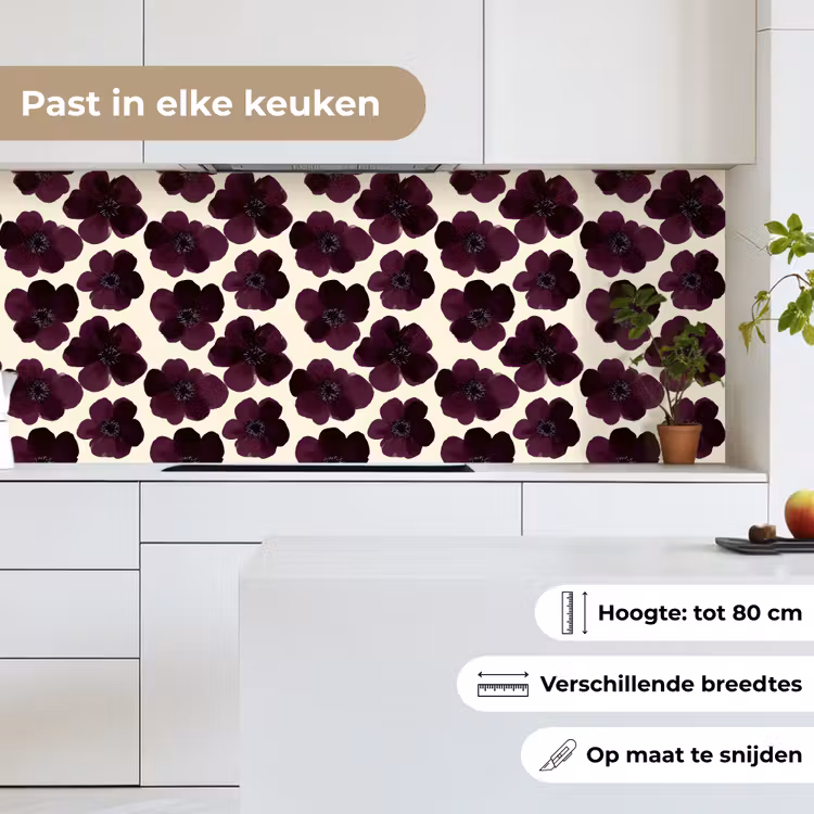 Keuken achterwand - Bloemen - Aquarel - Paars — 7