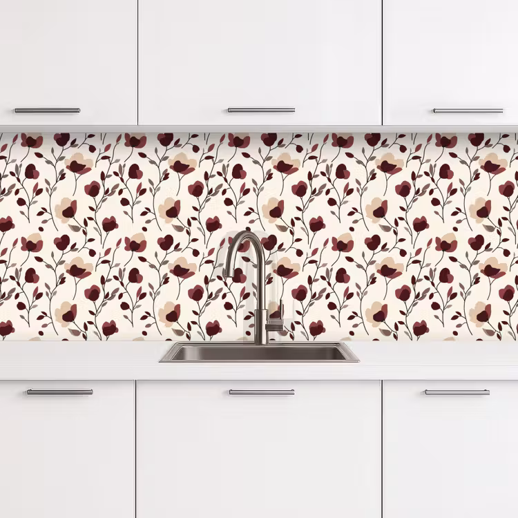 Keuken achterwand - Bloemen - Botanisch - Bordeaux — 4