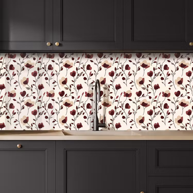 Keuken achterwand - Bloemen - Botanisch - Bordeaux — 6