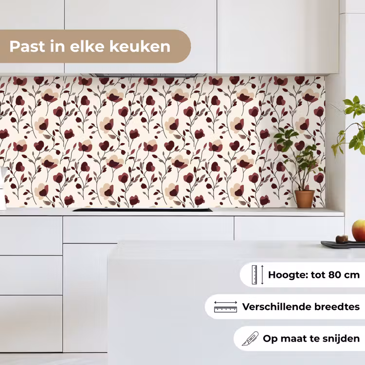 Keuken achterwand - Bloemen - Botanisch - Bordeaux — 7