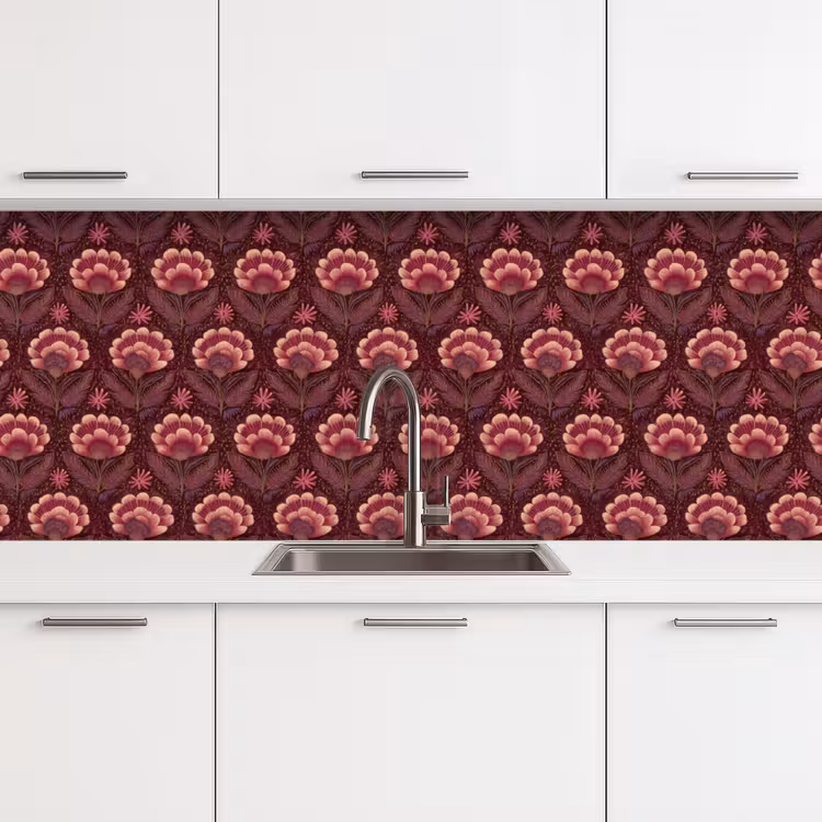 Keuken achterwand - Bloemen - Waaier - Paars — 4