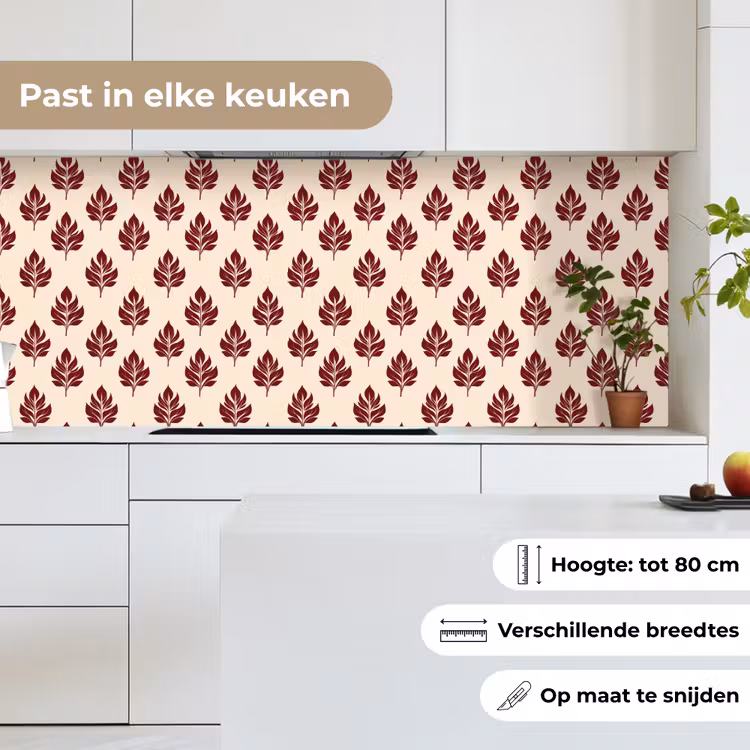 Keuken achterwand - Botanisch - Patroon - Bordeaux — 7