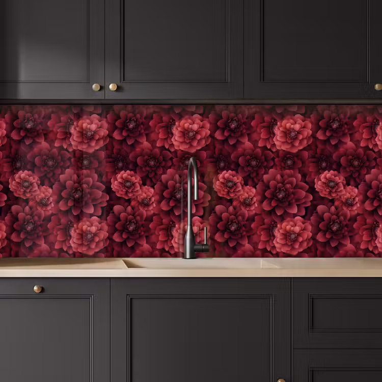 Keuken achterwand - Dahlias - Bloemen - Rood — 6