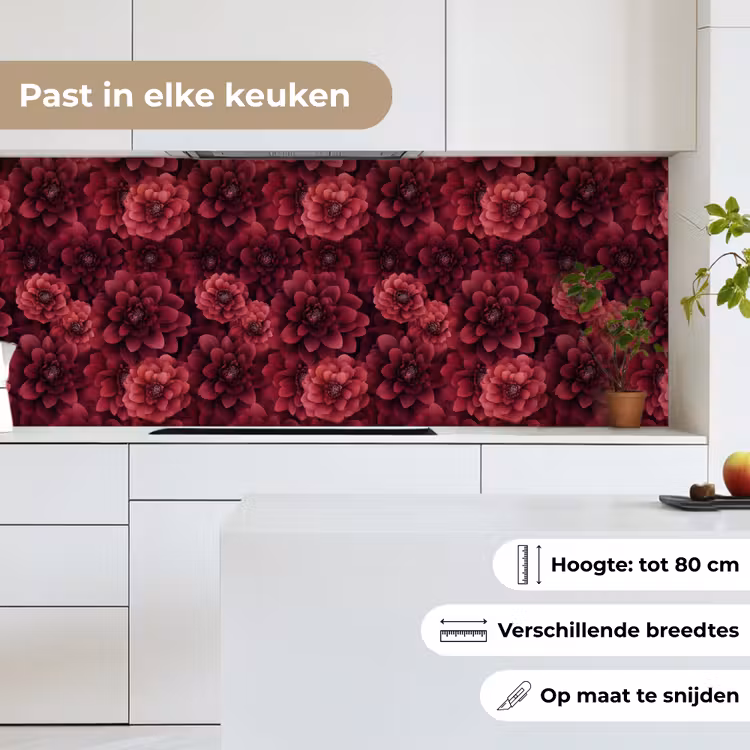 Keuken achterwand - Dahlias - Bloemen - Rood — 7