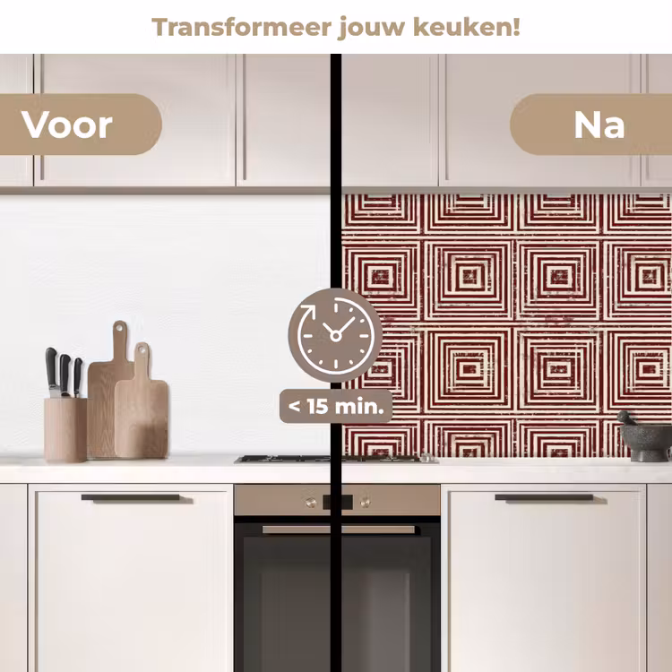 Keuken achterwand - Geometrisch - Patroon - Rood — 3