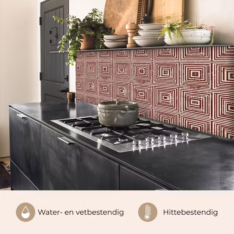 Keuken achterwand - Geometrisch - Patroon - Rood — 5