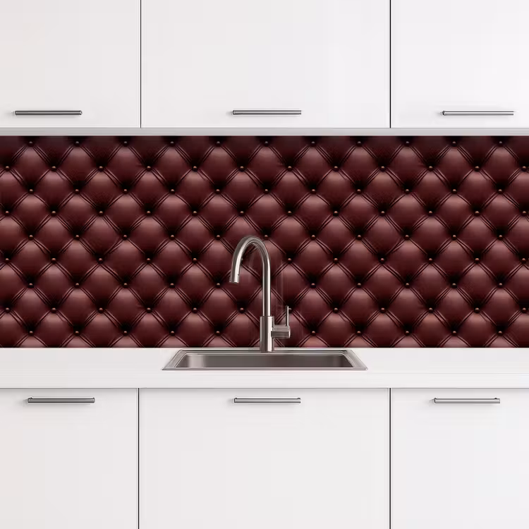 Keuken achterwand - Leer - Patroon - Bordeaux — 4